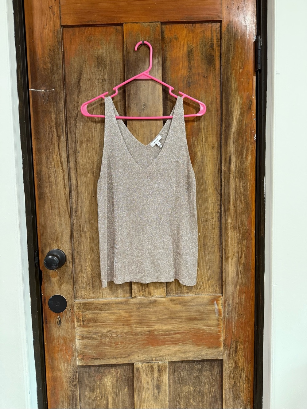 Reiss Metallic Taupe V-Neck Camisole